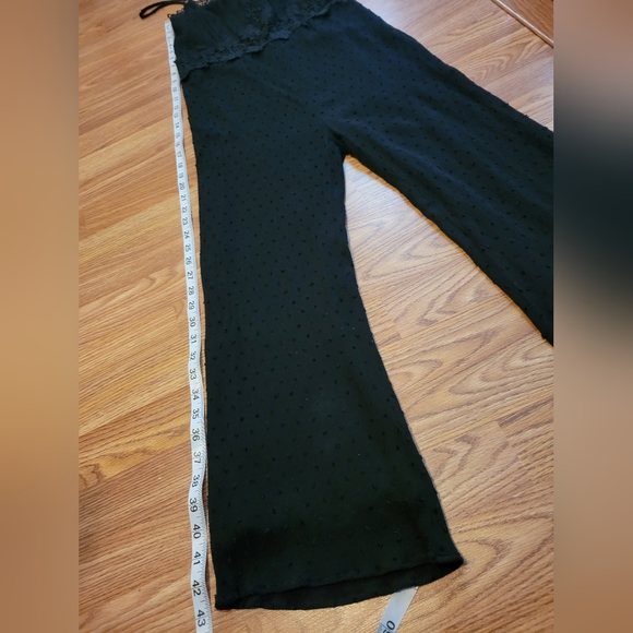 Leeta Black Swiss Dot Lace Wide-Leg Jumpsuit, Medium - Picture 7 of 9